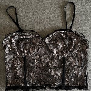Express Black Lace Bralette Nwt
